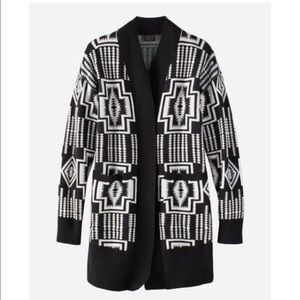 Pendleton Harding Black & White Open sweater Medium